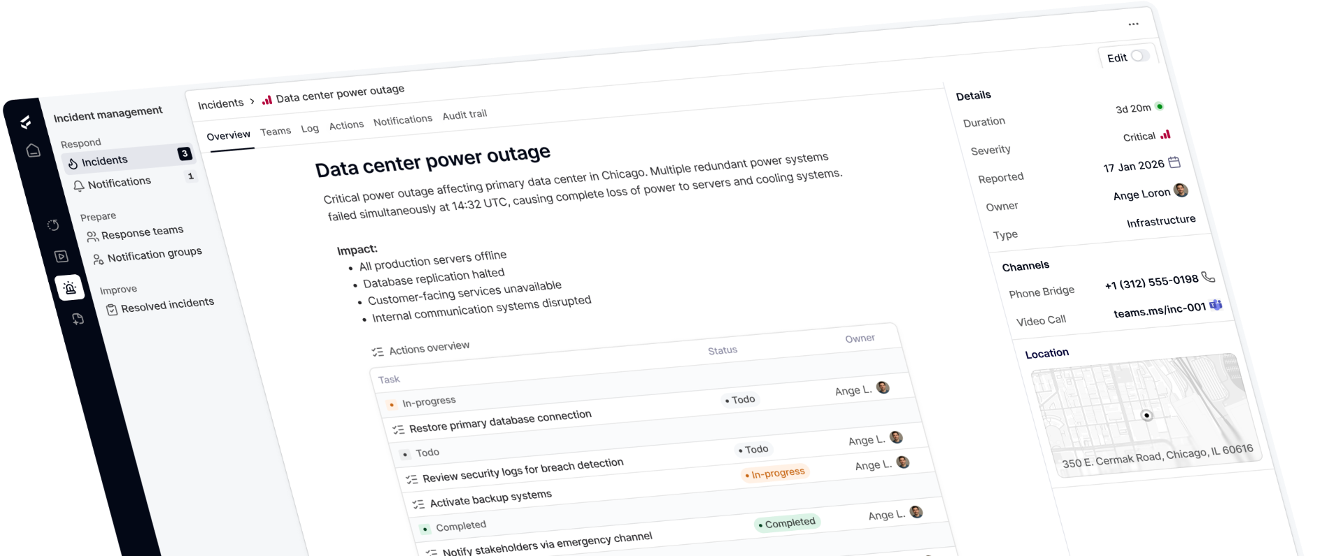 Incident Management Platform Interface